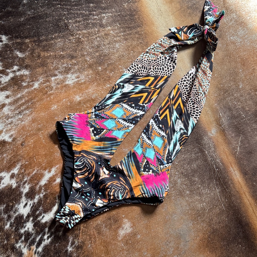 Beach Bunny Colorful Patterned One Piece Swimsuit